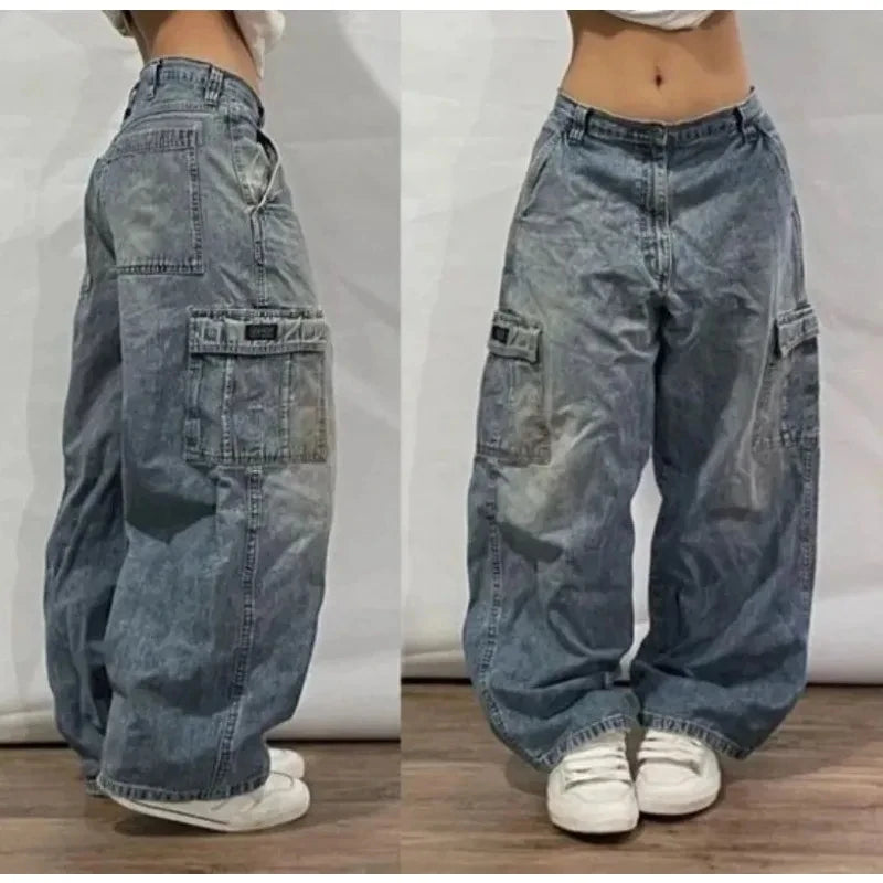 2025 Fashion New Oversized Pattern Printing Baggy Jeans Men Y2K Street Vintage Rock Casual Straight High Waist Wide Leg Trousers - Matrix Studios