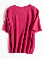 SuyaDream, 100%Merino Wool Pullovers for Woman, Round Neck, Short Sleeved Sweaters, 2025 Fall Winter Soft Warm Top, Pink, Olive - Matrix Studios