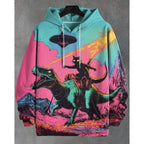 2026 Men's Hoodies Funny Cat Dinosaur UFO Art 3D Printed Cartoon Sweatshirt Men Women Tracksuit Oversized Casual Street Y2k Coat - Matrix Studios
