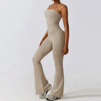 New Summer Women Sleeveless Yoga Jumpsuit Female Gym Flared Overalls Neck-hanging Backless Sportswear Sport Outfit For Woman - Matrix-studios.com