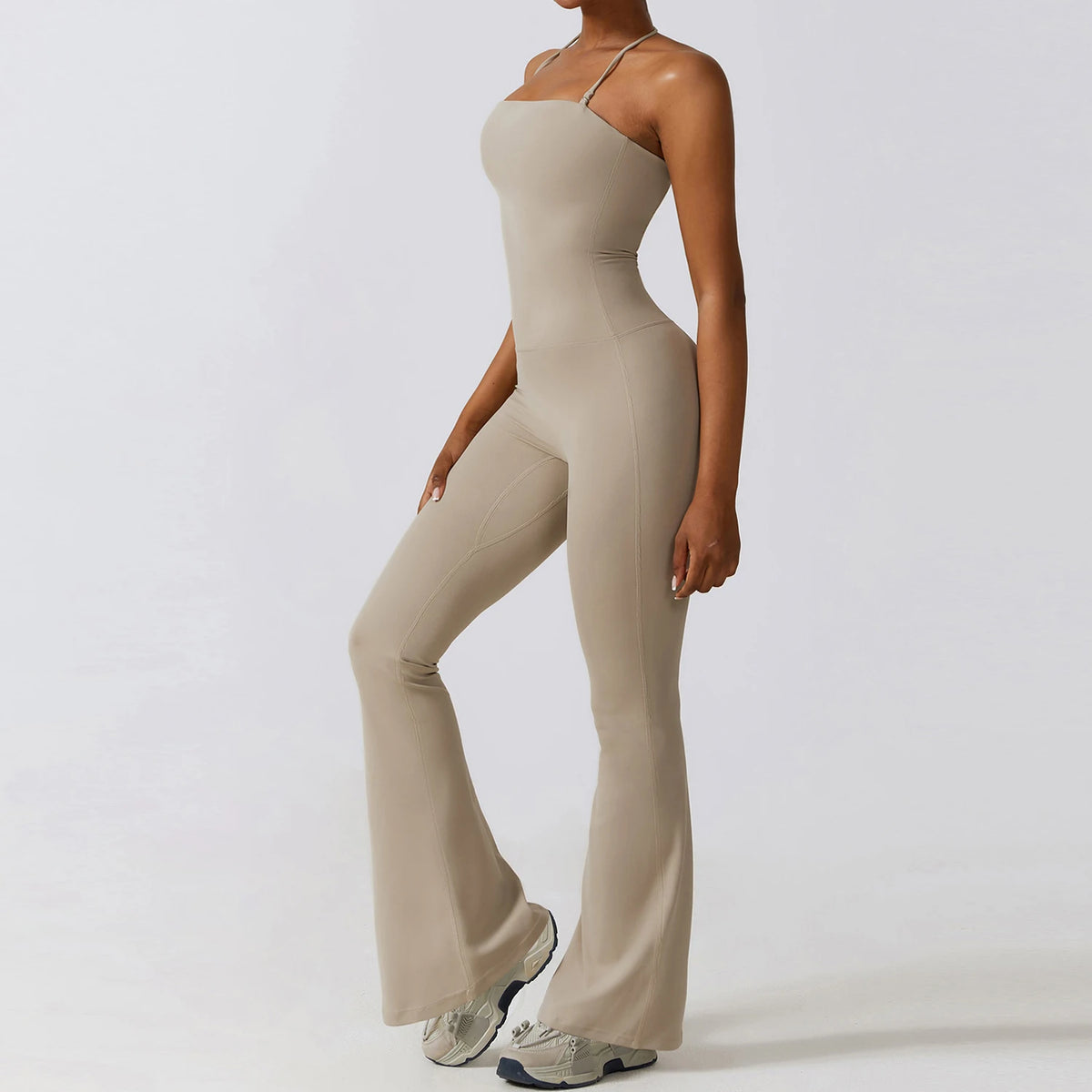 New Summer Women Sleeveless Yoga Jumpsuit Female Gym Flared Overalls Neck-hanging Backless Sportswear Sport Outfit For Woman - Matrix-studios.com