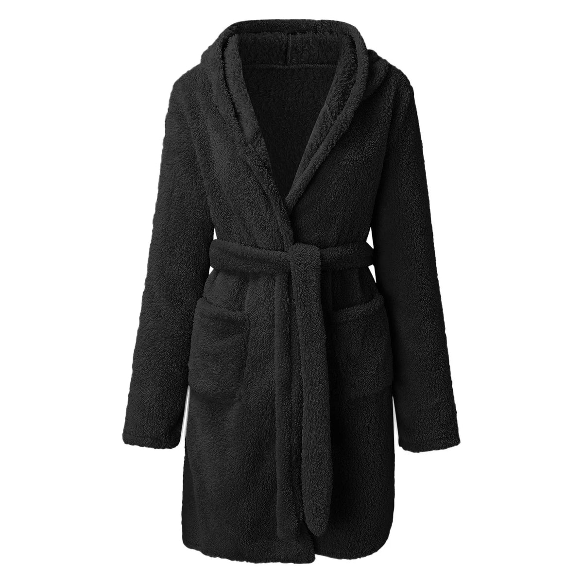 Autumn Winter Women Sexy Bath Robe Fluffy Plush Pyjamas Ladies Hooded Dressing Solid Color Gown Warm Bathrobe Female Loungewear - Matrix-studios.com