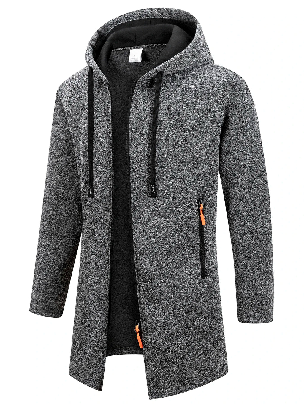 Men's Retro Zipper Jacket Mid Length Windbreaker Spring Autumn Winter Fleece Warm Jackets Fashion Casual Patchwork Yarn Coat - Matrix Studios