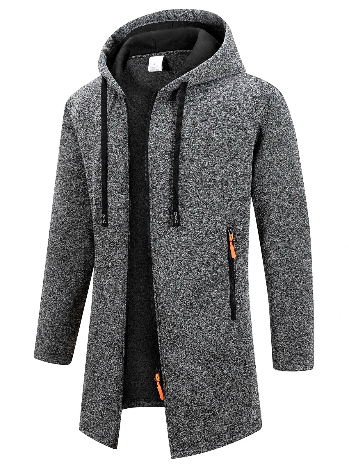 Men's Retro Zipper Jacket Mid Length Windbreaker Spring Autumn Winter Fleece Warm Jackets Fashion Casual Patchwork Yarn Coat - Matrix Studios