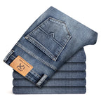 Autumn Winter New Business Men's Jeans Classic Fashion Stretch Washed Casual Denim Trousers Comfortable Straight Male pants - Matrix Studios