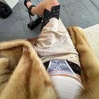 Neo Mint Runway Fashion Yellow Striped Maxi Long Faux Fur Coat Jacket Women Winter Brand Fluffy Fox Fur Overcoat Girls Outerwear - Matrix Studios