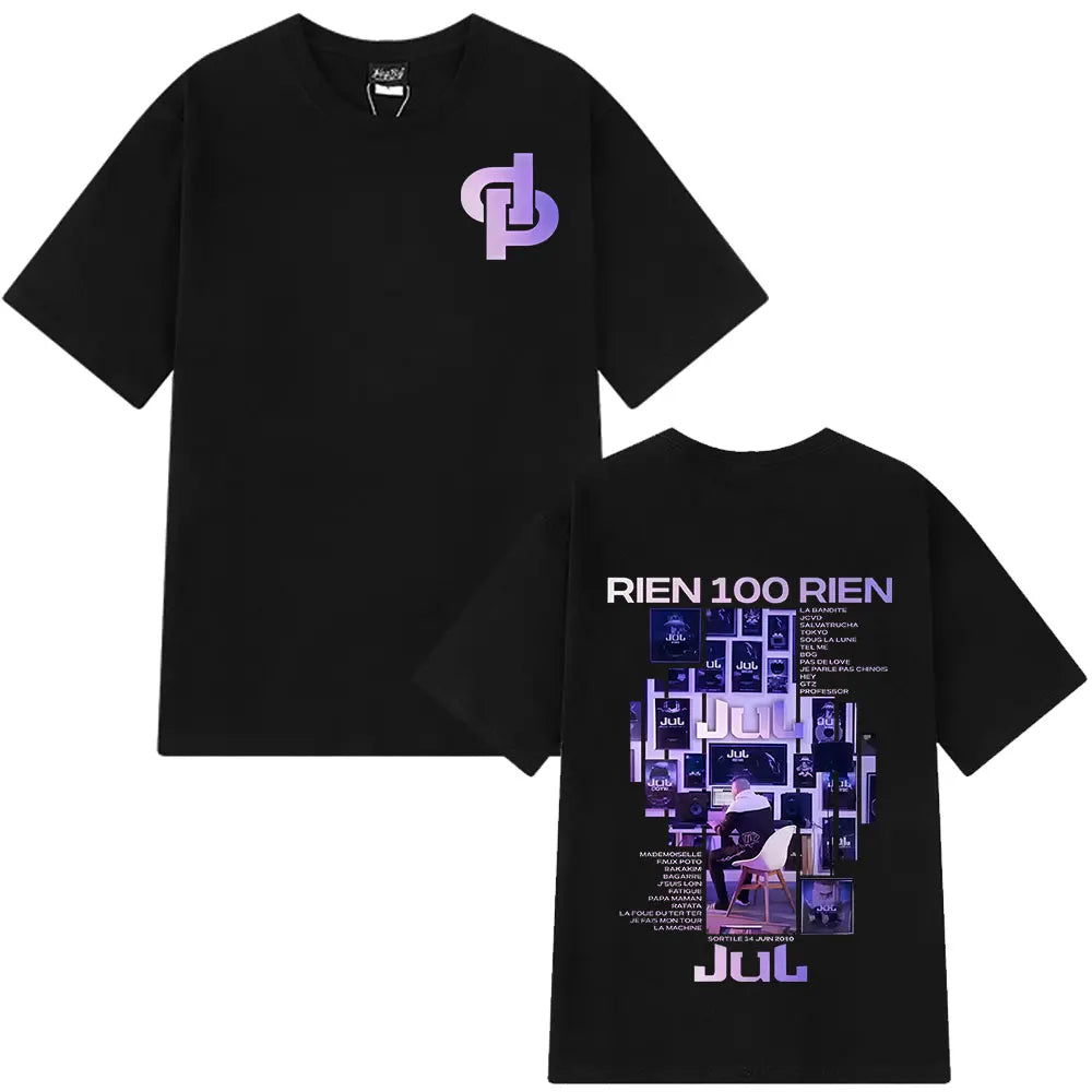 Rapper Jul Graphic Vintage T-shirt Man Woman Fashion Hip-hop T Shirt Summer Short-sleeved  Cotton Oversized Aesthetic T-shirts