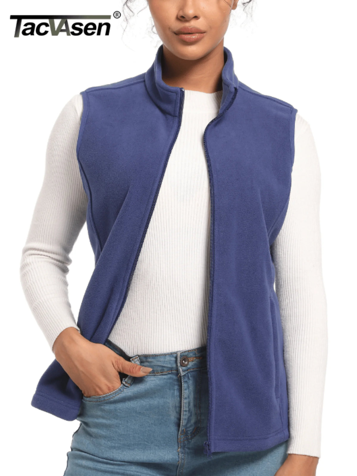 TACVASEN Autumn Winter Soft Warm Vest Womens Fashion Fleece Sleeveless Jacket Lightweight Outdoor Casual Zipper Front Waistcoat - Matrix Studios