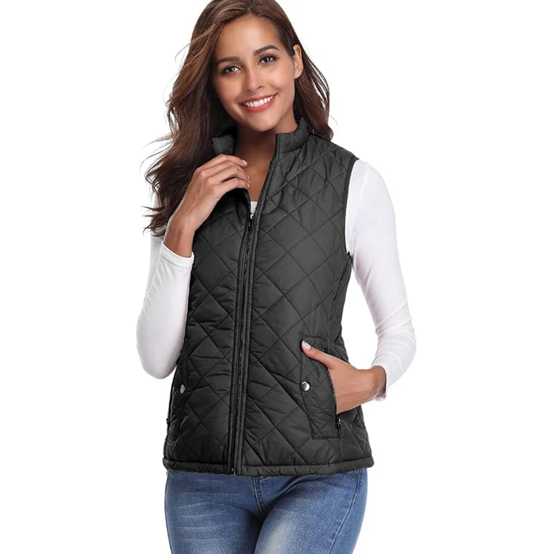 Women Warm Leisure Vest Autumn and Winter Cotton Vestsuit Girl Flexible Thermal Winter Warm Jacket Vest - Matrix Studios