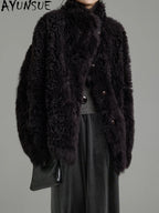 AYUNSUE Natural Sheepskin Fur Coat Women 2025 Real Leather Jacket Winter Jackets Luxury Clothing Female New Style Шуба Женская - Matrix Studios
