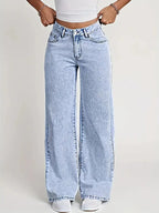 2026 New American Fashion Women's Loose Casual Wide Leg Straight Denim Jeans Baggy Streetwear Pants All Season Trousers - Matrix-studios.com