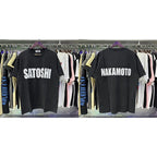 Summer Street Satoshi Nakamoto T-shirt Men's Women's Loose Lettered Logo Printed Cotton Short Sleeve - Matrix-studios.com