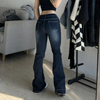 New Flare Jeans Women's Low Waist Trousers Vintage Aesthetic Denim Pants Streetwear Mom Casual Korean Fashion Y2k  Jeans - Matrix-studios.com