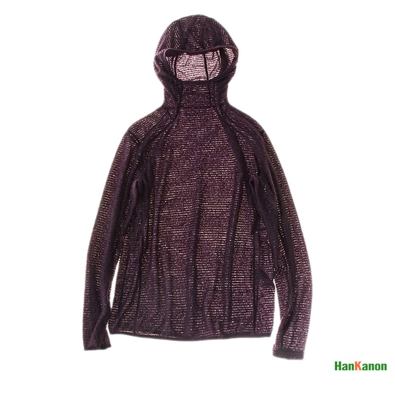 Thermolite® Lightweight Hooded T-Shirt Men's Long Sleeve Thermal Hoodie for Hiking, Camping & Cycling Anti-Static & Anti-Pilling - Matrix Studios
