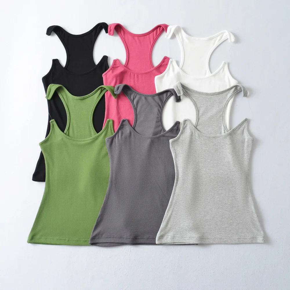 Women Ypro Ribbed Invisible Strap Tank Top Camis Tee - Matrix-studios.com