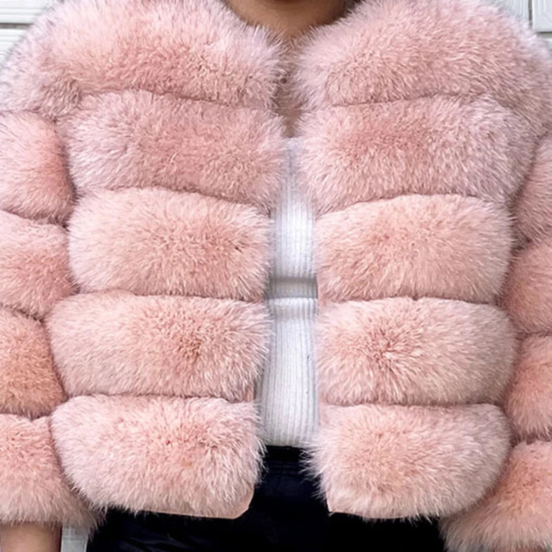 High Quality Fur Coat Women 100% Real Fox Fur Jacket Women's Fall/Winter Luxury Short Natural Fox Fur Coat Leather Jacket - Matrix Studios