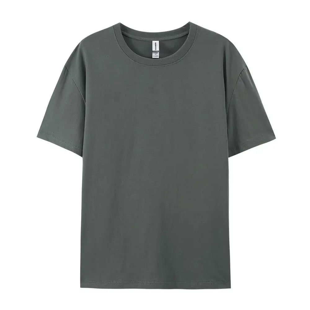 Loose Cotton Solid Tshirts Men Woman Short Sleeve Fashion Brand Trend Couple Clothing Tees Customized Candy Color Summer Tops - Matrix Studios