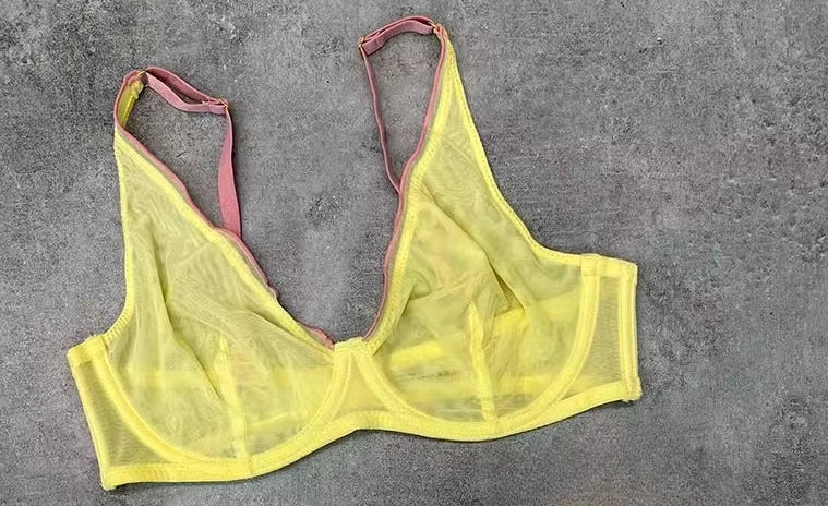 YUQI French Summer Bra - Sexy Euro Color-Block Lingerie | Slim Push-Up Lift & Anti-Sag Support | Anti-Sag Comfort Fit Underwear - Matrix-studios.com