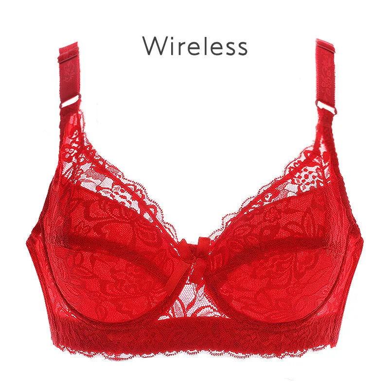 Women's Sexy Lace Wireless Push Up Bra Sexy Wire Free Bras For Women Plus Size 75-105 B C D Thin Cup Bralette Lingerie Intimates - Matrix Studios