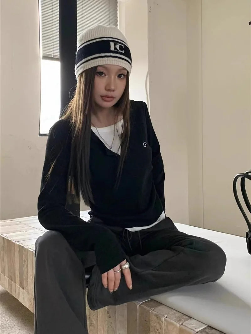 Women's T-shirt fake two piece long sleeved T-shirt for autumn and winter slim fit and slimming bottom top retro bottom top - Matrix-studios.com