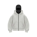 Unisex Plain Hooded Zip Up Sweatshirt Autumn Winter Ins Style Couple Matching Pullover Jacket - Matrix Studios
