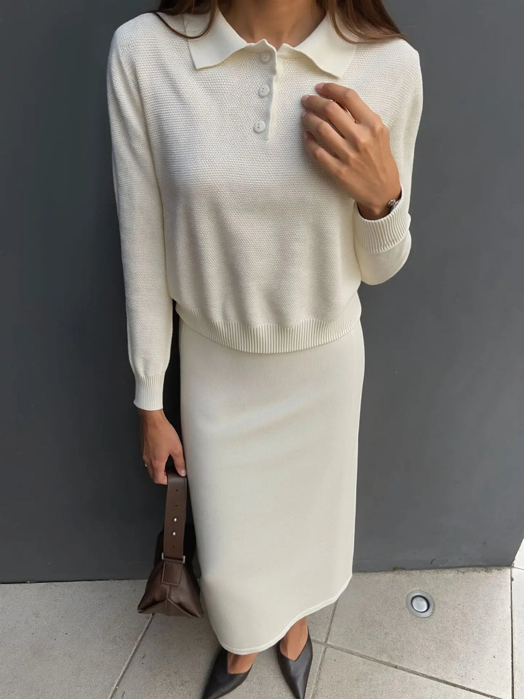 Hirsionsan Winter Thick Women Knitted Suits Soft 2 Pieces soft Female Sets Polo Neck Sweater & Wide Leg Pants Knitted Outfit - Matrix-studios.com