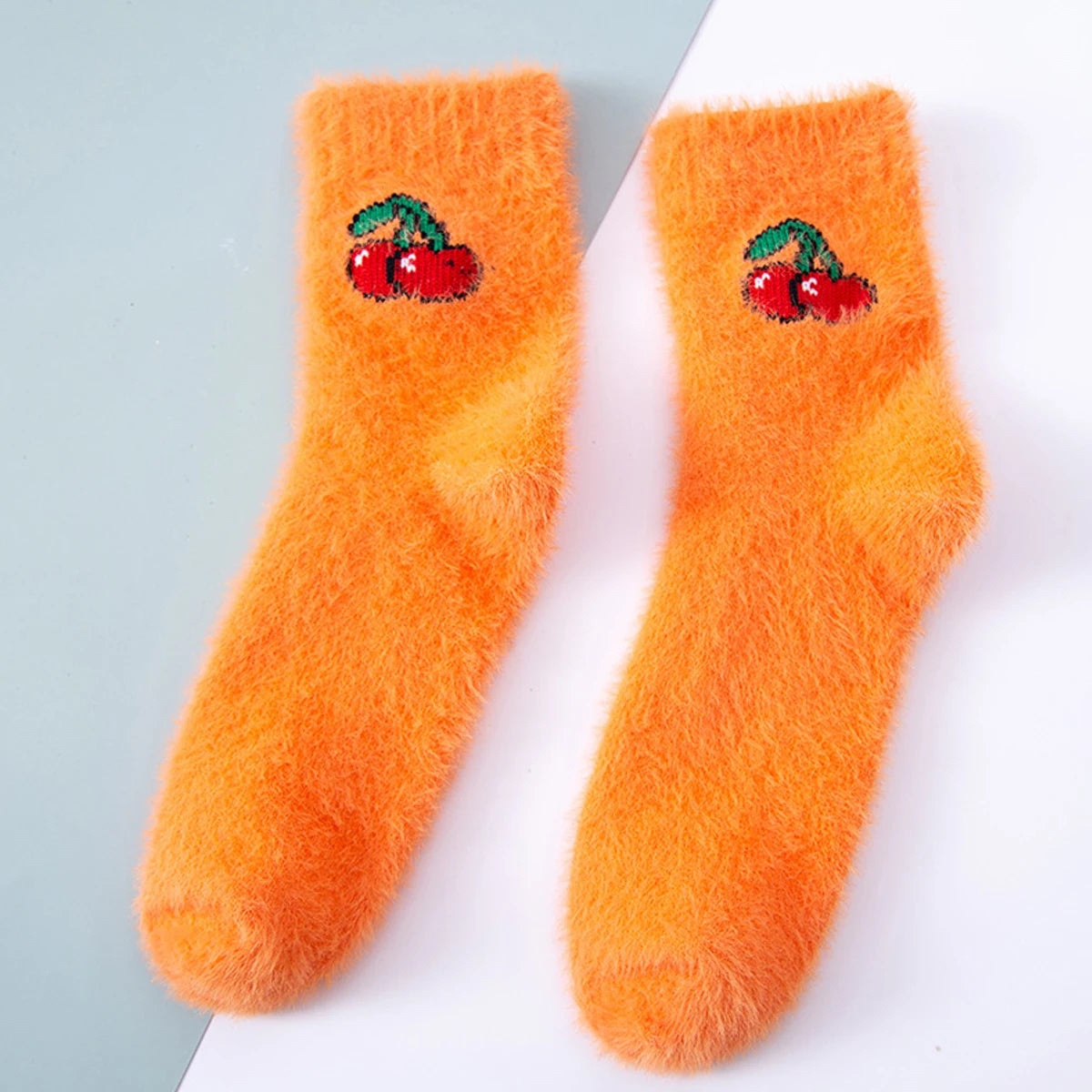 6/5/4/3/2/1Women's Warm Solid Color Floor Socks Non Slip Plush Knitted Coral Fleece Socks No Show Socks - Matrix Studios