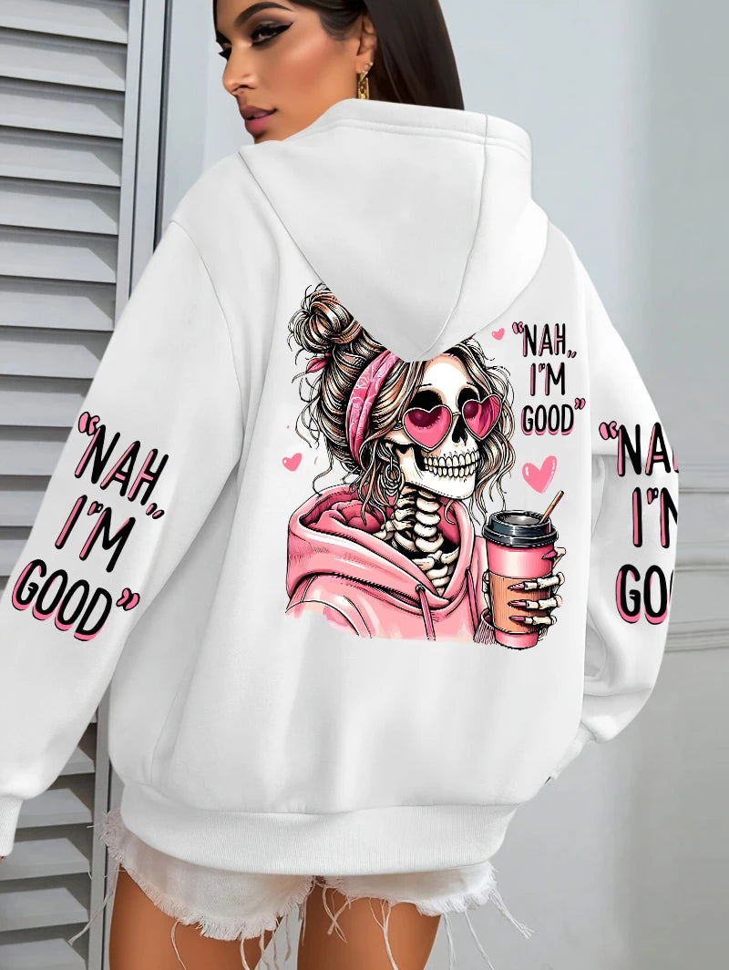 Expensive Talks Back Funny Printing Womens Hoodie Loose Multicolor Pullovers Fleece Autumn Sportswear Casual Pocket Hoody - Matrix Studios