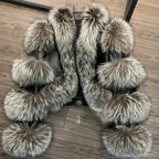 Fur Bomber Ladies New Fashion Jacket Crocdile Sheep Leather With Natural Fur 3573 - Matrix Studios