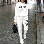 NEW YORK Women's Tracksuit Autumn Winter Hoodies Trousers 2PCS Suit Sports Jogging Street High quality Clothes Women Pants Sets - Matrix-studios.com
