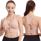 CZGUKE Women's Zipper Sports Bra Vest Plus Size Shock Resistant Bra Women's yoga Running Fitness Bra Women's Underwear - Matrix Studios