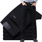 Men's classic high-end fashion versatile jeans, soft and slightly elastic black business denim pants, stylish upper body - Matrix Studios