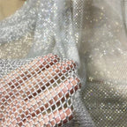 Contessa Dubai customized Silver Shiny Prom Dress With Sleeve Off Shoulder Vestidos de noche Side High Split Formal event dress - Matrix-studios.com