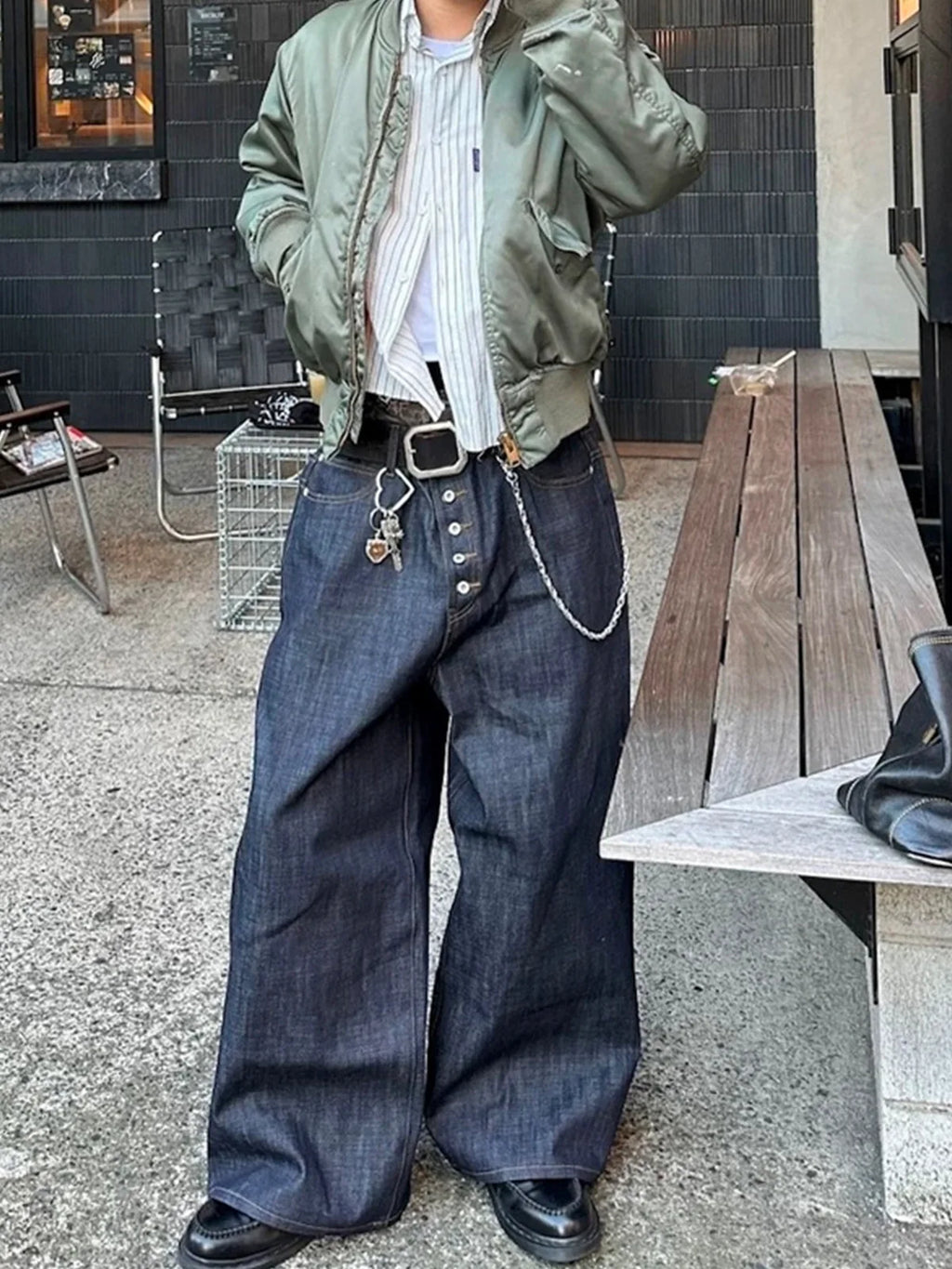 MIJKO High Street Cleanfit Drak Blue Jeans for Men and Women Straight Vintage Casual Denim Trousers ZJ089 - Matrix Studios