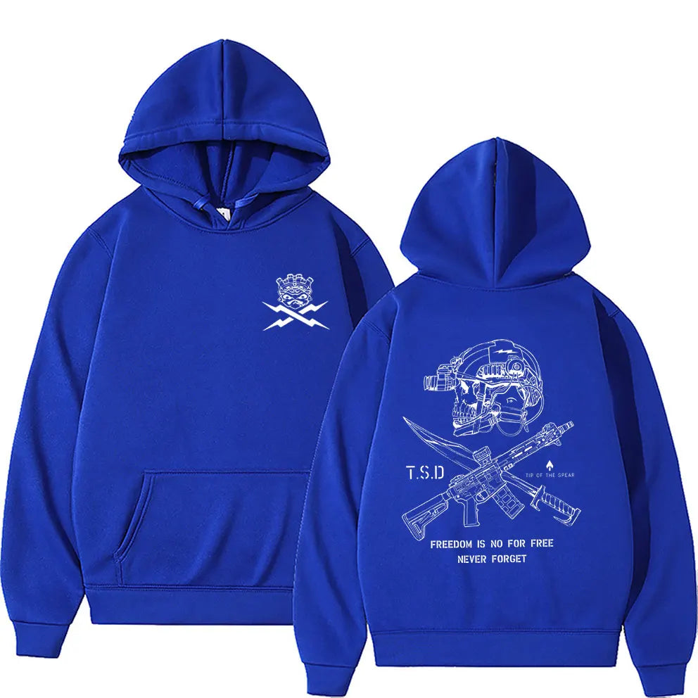 Tip of The Spear X-ray Sparta Tactical Skeleton Print Hoodie Men Women Fashion Oversized Pullover Hoodies Male Casual Tracksuit - Matrix Studios