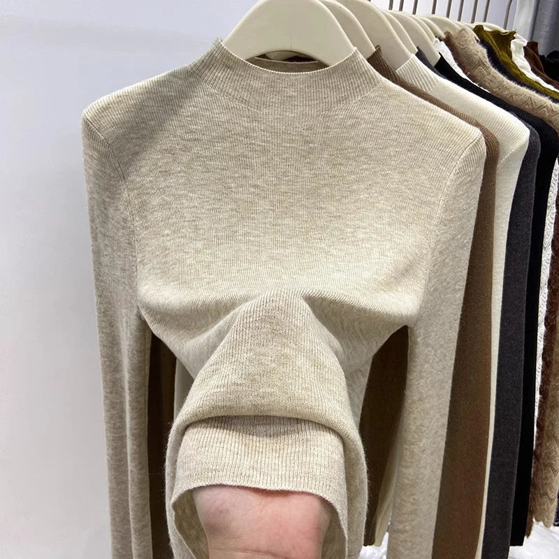 Autumn Winter Turtleneck Sweater Women 2026 Solid Slim Pullover Warm Casual Jumpers Korean Fashion Knitwear Base Layer Tops - Matrix Studios