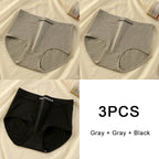 3PCS/set Color Panties Cotton Women Comfortable High-waist Underwear Soft Lingerie Breathable Female Panty Fitness Sports Briefs - Matrix Studios