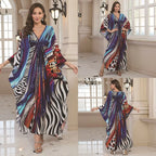 Kaftan Dresses for Women Wave Neck Swimsuit Cover Up Caftan Dress Plus Size Oversized Long Beach Dress - Matrix Studios