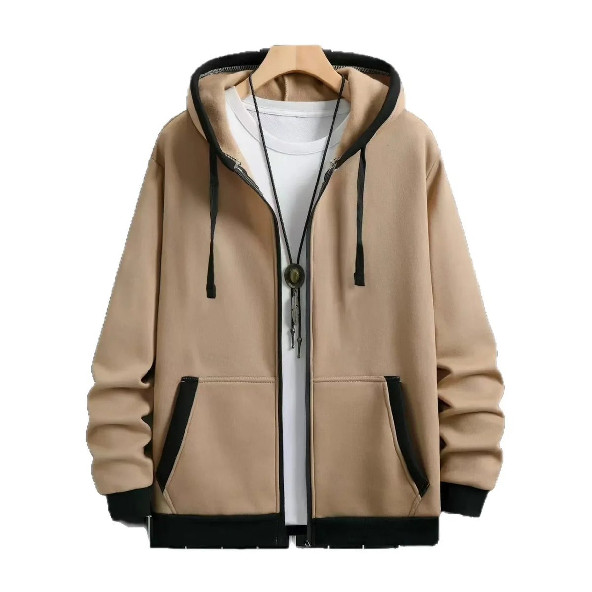 Thickened Men's Hooded Zipper Cardigan Casual Outerwear Fashionable Sweatshirt Autumn Winter New Arrival Cross-Border Style - Matrix Studios