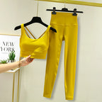 TRY TO BN Yoga Set 2 Piece Sport Bra High Waist Leggings Women's Tracksuit Fitness Tummy Control Squat Proof Workout Gym Clothes - Matrix-studios.com