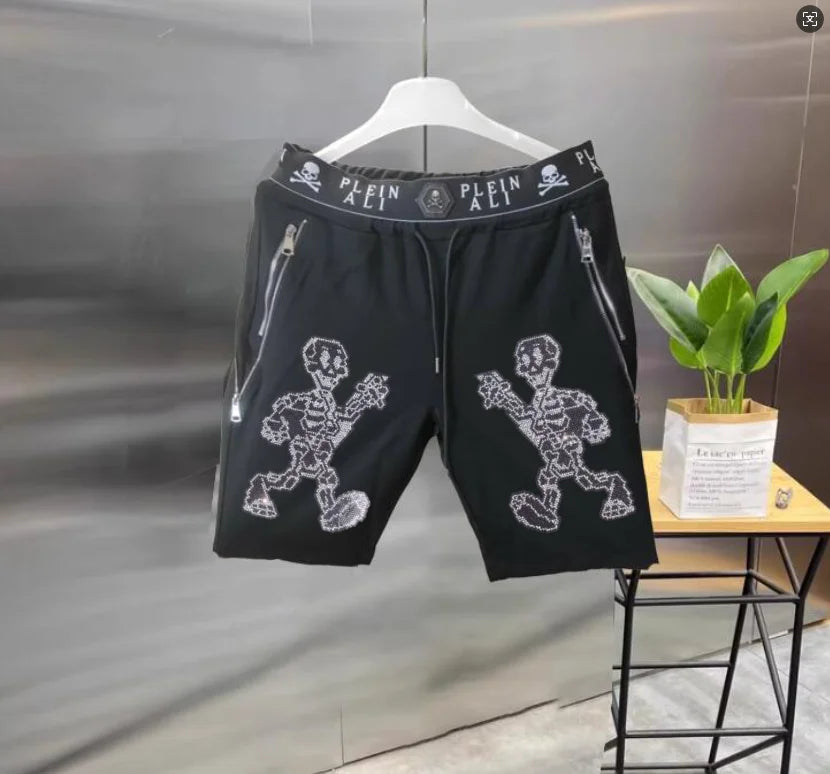 2025 Designer  Rhinestone  short Summer Luxurious Plein ali Hip Hop Male Brand Casual short pant