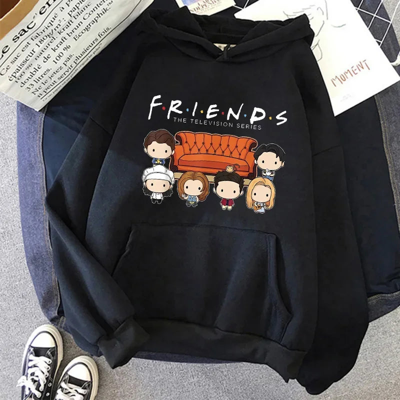 Friends TV Show Hoodies for Women, Funny Cartoon Friends Hoodies, Ullzang Graphic, Vintage Anime Sweatshirt, Female Hoody, 90s - Matrix Studios