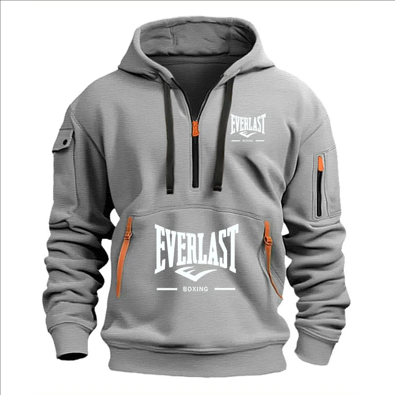 Fashion autumn and winter men's brand clothing multi-zipper design printed hoodie casual sweatshirt loose hooded jumper - Matrix Studios