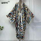 WINYI Summer Bohemian Kimono Beach Cover-Up Swim Suit Elegant African Women Boho Cardigan Sexy Holiday Long Sleeve Beach Dress - Matrix Studios