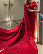 Customized Ankle Length Sheath Evening Party Gowns Women Beaded Applique Long Wrap Prom Dresses Zipper Back Vestidos Des - Matrix Studios