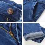 2021 Thick Cotton Fabric Relaxed Fit Brand Jeans Men Casual Classic Straight Loose Jeans Male Denim Pants Trousers Size 28-40 - Matrix Studios
