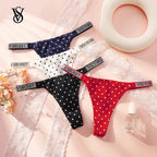 VS Underwear Thong Hipster Seamless Women Polka Dot Lace Bikini Cheeky Panties Set Victoria Secret Breathable Cotton Hipster - Matrix-studios.com