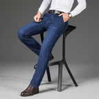Plus Size 42 44 46 Spring Autumn Men's Fashion Casual Jeans Black Blue Classic Business Straight Elasticity Brand Denim Trousers - Matrix Studios