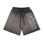 High Street Satoshi Nakamoto T Shirt Classic Retro Letter Wash Distressed Print Shorts Men Women Same Style Shirts Short -pants - Matrix-studios.com