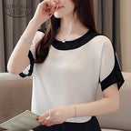 Fashion Women Blouses 2025 Women Blouse Shirt Short Sleeve Casual Chiffon Blouse Women Shirts Womens Tops and Blouses 3397 50 - Matrix-studios.com